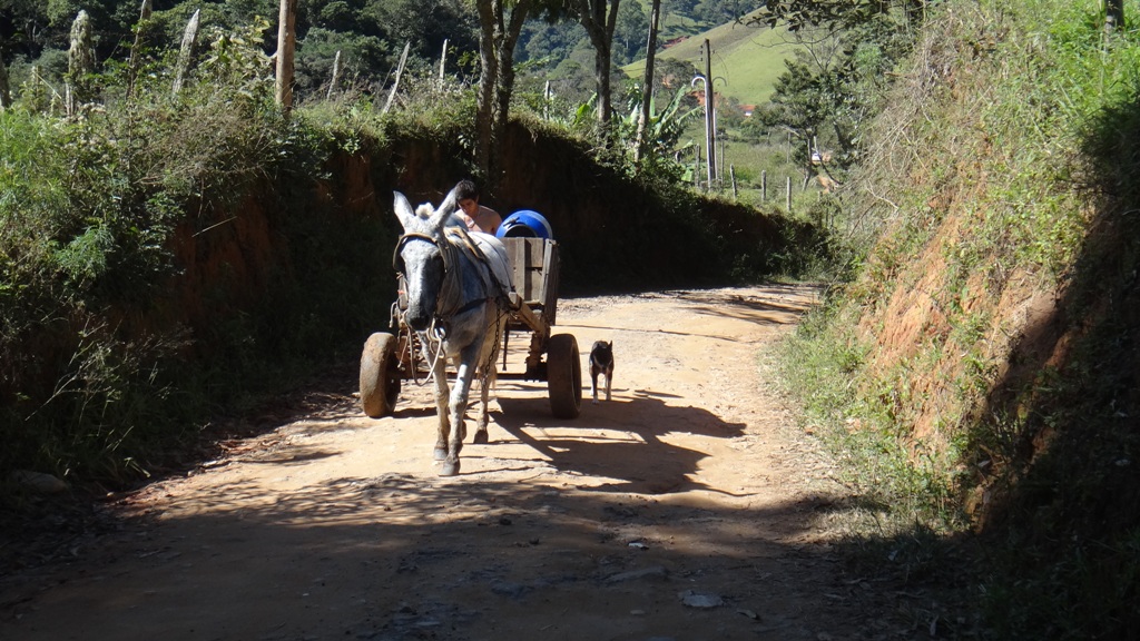 Típico trânsito de veículos na Serra da Mantiqueira...